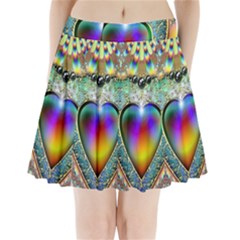 Rainbow Fractal Pleated Mini Skirt