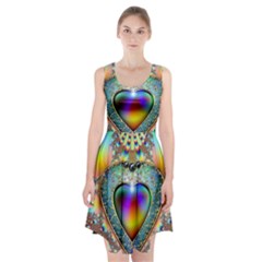 Rainbow Fractal Racerback Midi Dress