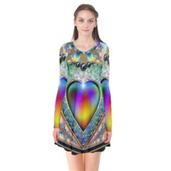 Rainbow Fractal Flare Dress