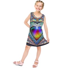 Rainbow Fractal Kids  Tunic Dress
