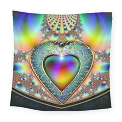 Rainbow Fractal Square Tapestry (Large)