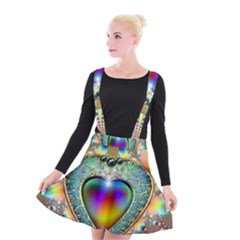 Rainbow Fractal Suspender Skater Skirt