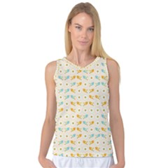 Birds And Daisies Women s Basketball Tank Top by linceazul