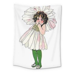 Daisy Vintage Flower Child Cute Funny Floral Little Girl Medium Tapestry by yoursparklingshop