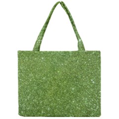 Green Glitter Abstract Texture Mini Tote Bag by dflcprints