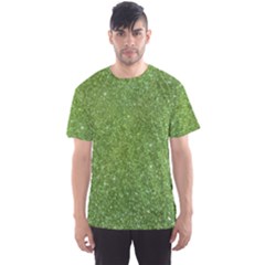 Green Glitter Abstract Texture Print Men s Sport Mesh Tee