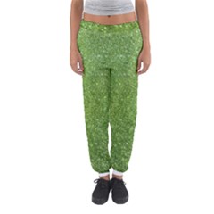 Green Glitter Abstract Texture Print Women s Jogger Sweatpants by dflcprintsclothing