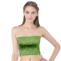 Green Glitter Abstract Texture Print Tube Top