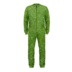 Green Glitter Abstract Texture Print Onepiece Jumpsuit (kids) by dflcprintsclothing
