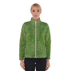 Green Glitter Abstract Texture Print Winterwear