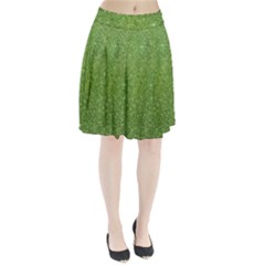 Green Glitter Abstract Texture Print Pleated Skirt
