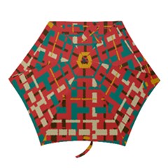 Colorful Line Segments Mini Folding Umbrellas by linceazul