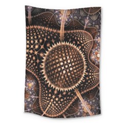 Brown Fractal Balls And Circles Large Tapestry
