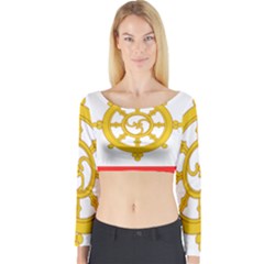 Flag Of Sikkim, 1967-1975 Long Sleeve Crop Top by abbeyz71