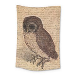 Vintage Owl Small Tapestry by Valentinaart