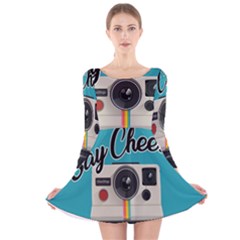 Say Cheese Long Sleeve Velvet Skater Dress by Valentinaart