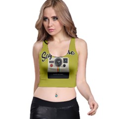 Say Cheese Racer Back Crop Top by Valentinaart