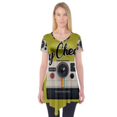 Say Cheese Short Sleeve Tunic  by Valentinaart