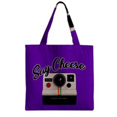 Say Cheese Zipper Grocery Tote Bag