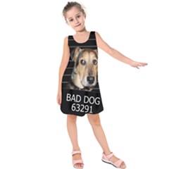 Bed Dog Kids  Sleeveless Dress by Valentinaart