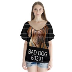 Bed Dog Flutter Sleeve Top by Valentinaart