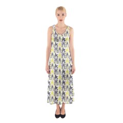 Tricolored Geometric Pattern Sleeveless Maxi Dress by linceazul