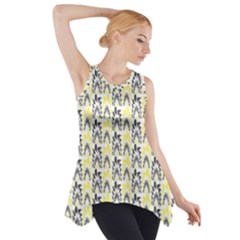 Tricolored Geometric Pattern Side Drop Tank Tunic by linceazul