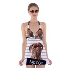 Bad Dog Halter Swimsuit Dress by Valentinaart