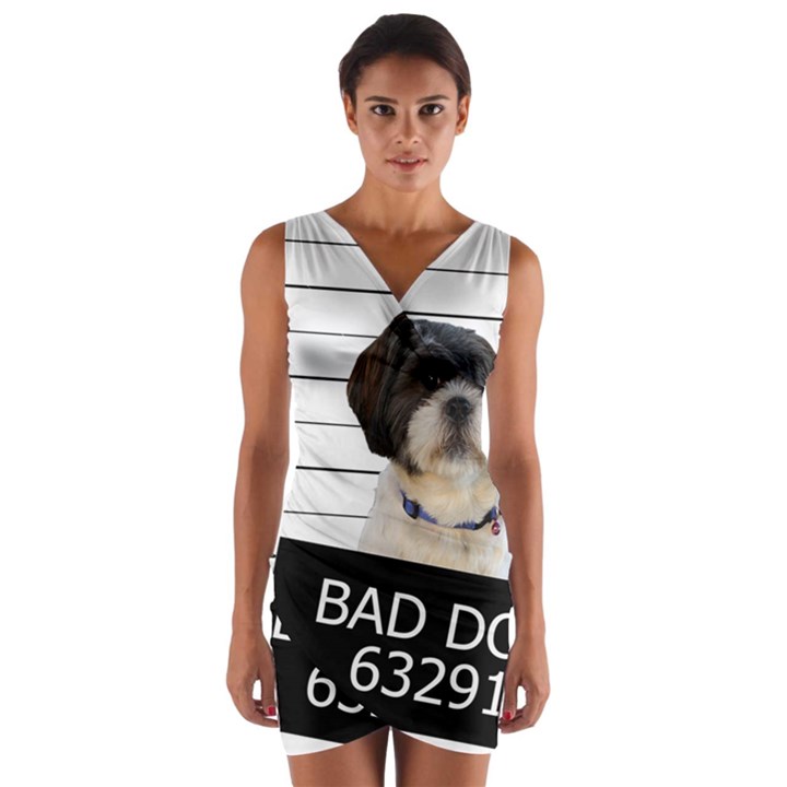 Bad dog Wrap Front Bodycon Dress