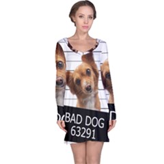 Bad Dog Long Sleeve Nightdress by Valentinaart