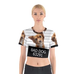 Bad Dog Cotton Crop Top by Valentinaart