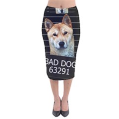 Bad Dog Velvet Midi Pencil Skirt by Valentinaart