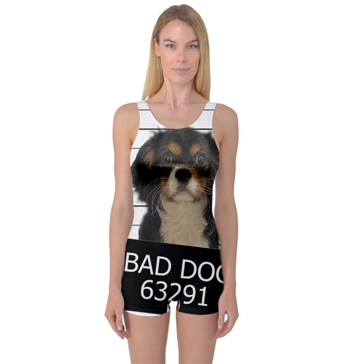 Bad dog One Piece Boyleg Swimsuit