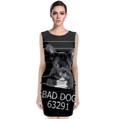 Bad Dog Sleeveless Velvet Midi Dress by Valentinaart