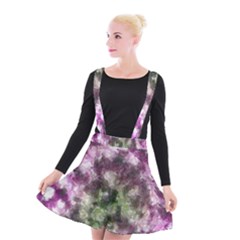 Purple Green Paint Texture       Suspender Skater Skirt by LalyLauraFLM