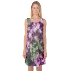 Purple Green Paint Texture          Sleeveless Satin Nightdress by LalyLauraFLM