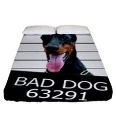 Bad Dog Fitted Sheet (queen Size) by Valentinaart