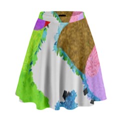 Painted Shapes              High Waist Skirt by LalyLauraFLM