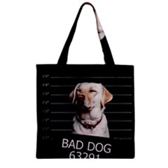 Bad dog Zipper Grocery Tote Bag