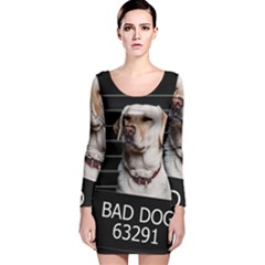 Bad dog Long Sleeve Velvet Bodycon Dress