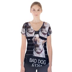 Bad dog Short Sleeve Front Detail Top