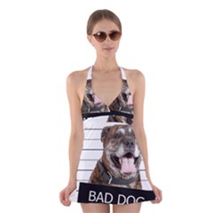 Bad Dog Halter Swimsuit Dress by Valentinaart