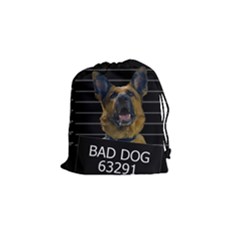 Bad Dog Drawstring Pouches (small)  by Valentinaart