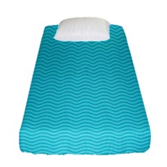 Blue Waves Pattern  Fitted Sheet (single Size) by TastefulDesigns