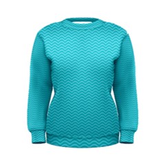 Blue Waves Pattern  Women s Sweatshirt by TastefulDesigns