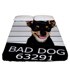 Bad Dog Fitted Sheet (queen Size) by Valentinaart