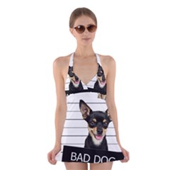 Bad Dog Halter Swimsuit Dress by Valentinaart