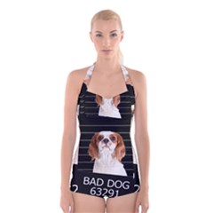 Bad Dog Boyleg Halter Swimsuit  by Valentinaart