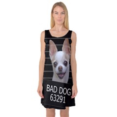 Bad Dog Sleeveless Satin Nightdress by Valentinaart