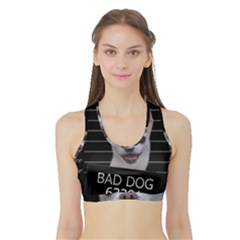 Bad Dog Sports Bra With Border by Valentinaart